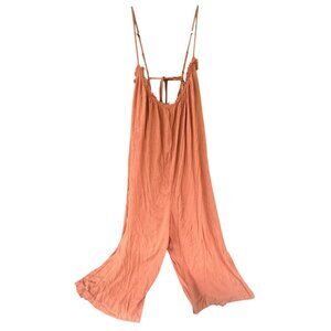 Veveret Womens M Boho Wide-Leg Jumpsuit Romper With Adjustable Straps 100% rayon